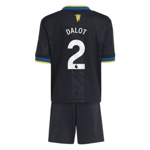 Manchester United Diogo Dalot #2 Tredjeställ Barn 2025-26 Kortärmad (+ Korta byxor)